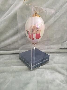 Bears In Stocking Christmas Ornament In Original Box - Made In Canada